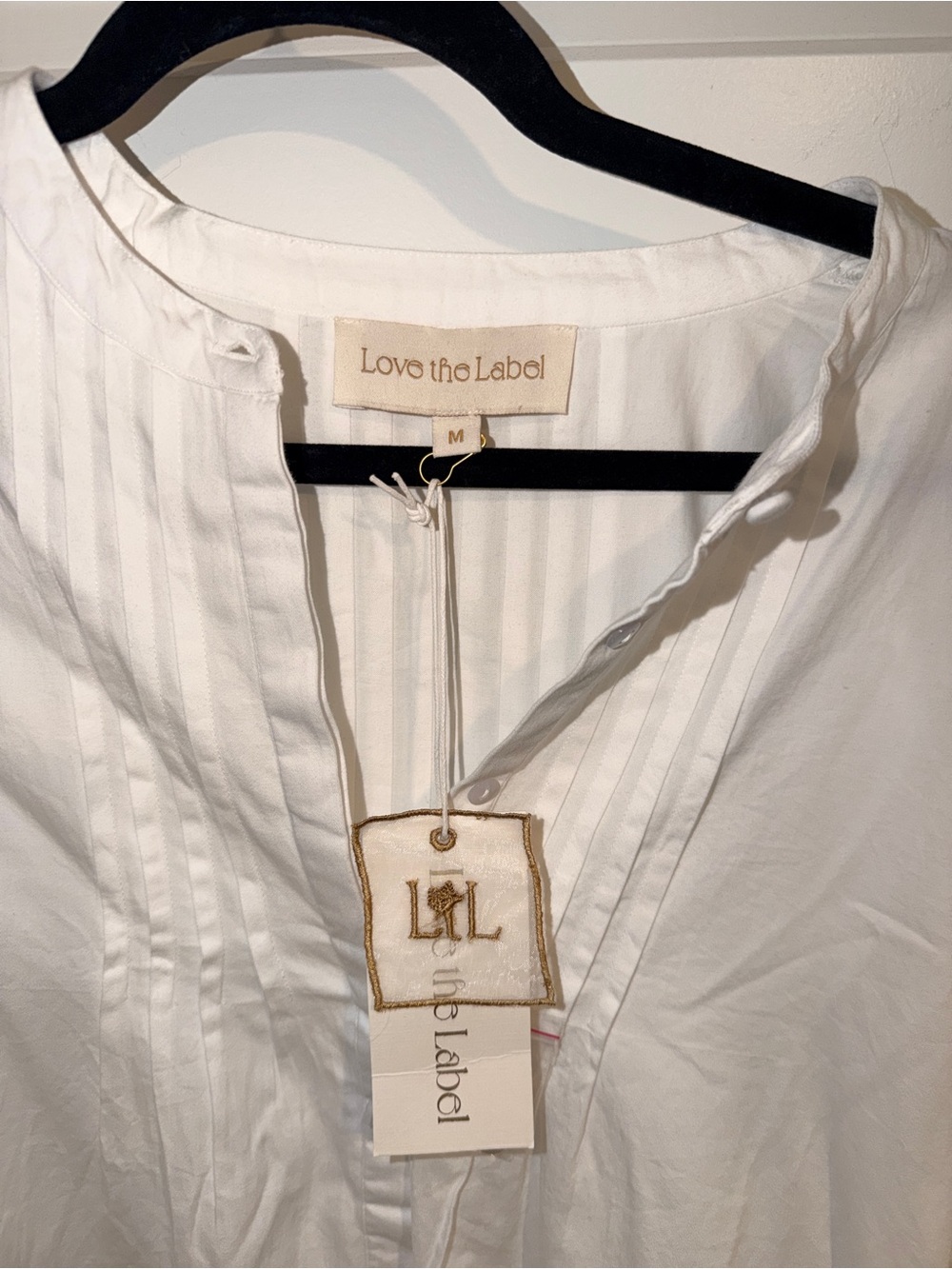 Love The Label/Size Medium
Women's White Pintuck Popover Blouse - Picture 5 of 5